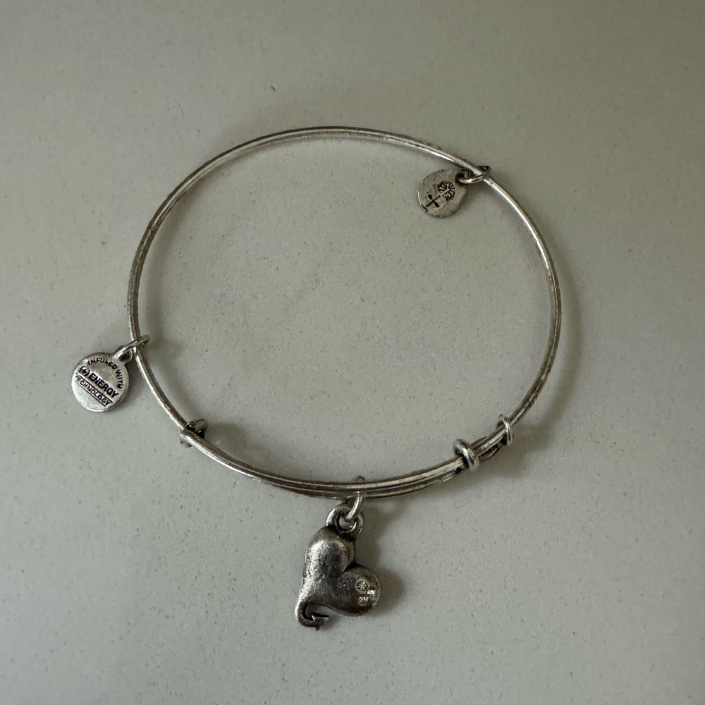 Alex and Ani heart charm bracelet